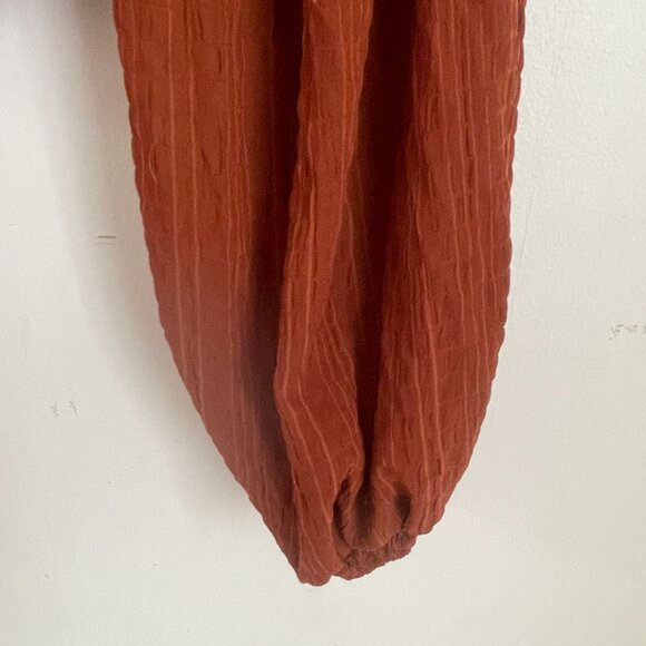 Urban Outfitters Balloon Sleeve Cropped Blouse (L) - Orange/Rust - Picture 2 of 4